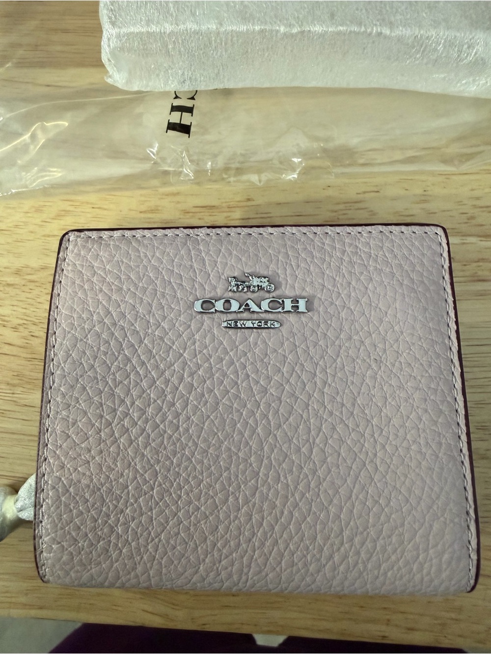 NBA Pebbled Leather Small Wallet - Light Pink